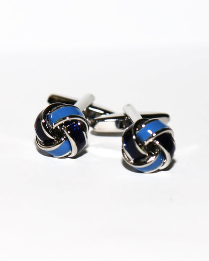State & Liberty - Navy & Light Blue Knot Cuff Links