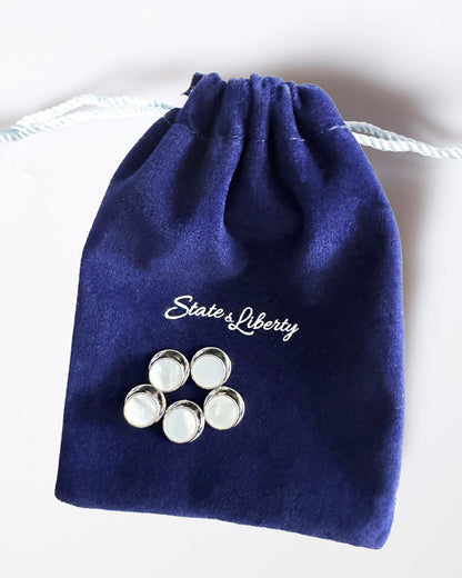 State & Liberty - Mother of Pearl Tuxedo Studs (Set of 5)