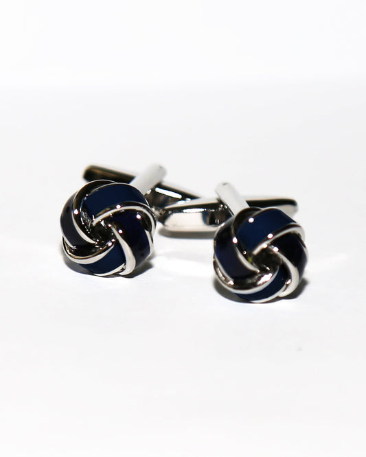 State & Liberty - Navy Knot Cuff Links