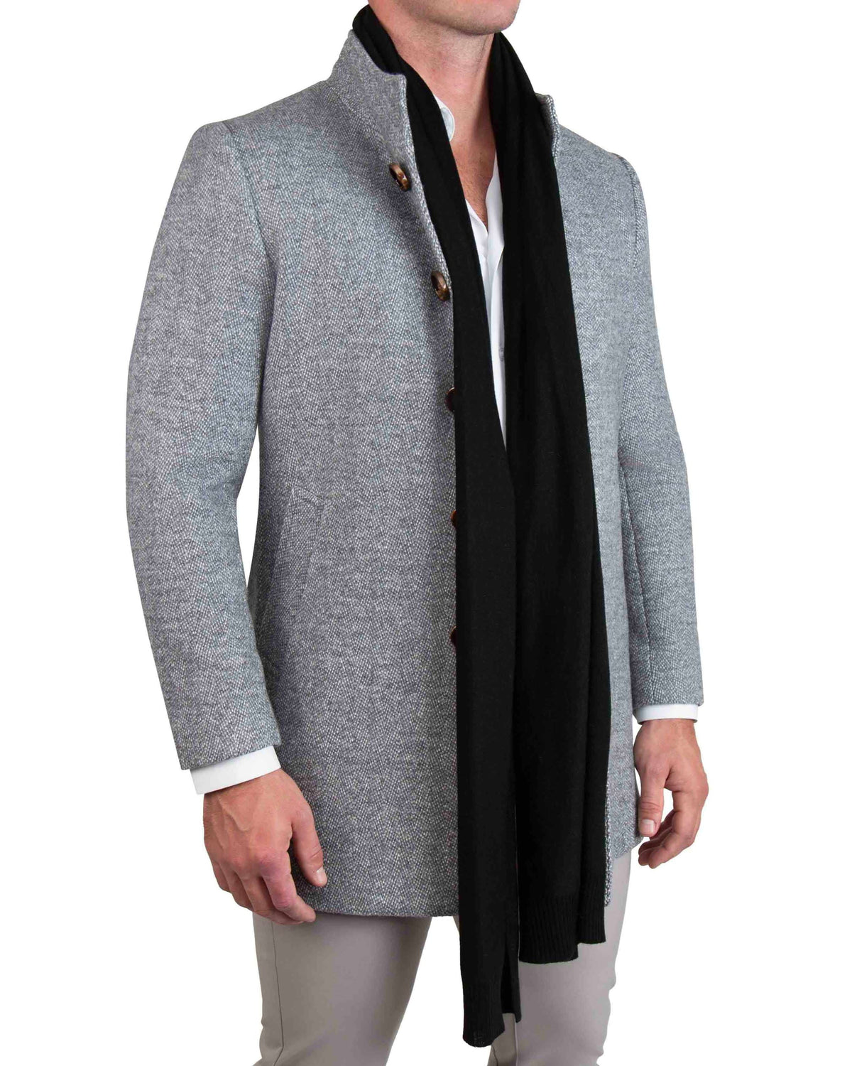 State & Liberty - Merino Wool Knit Scarf - Black