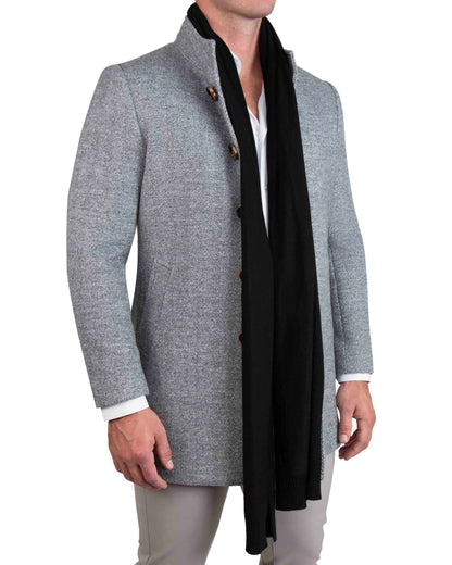 State & Liberty - Merino Wool Knit Scarf - Black
