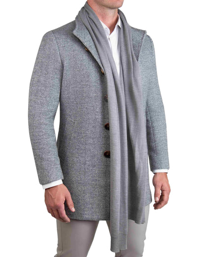 State & Liberty - Merino Wool Knit Scarf - Grey