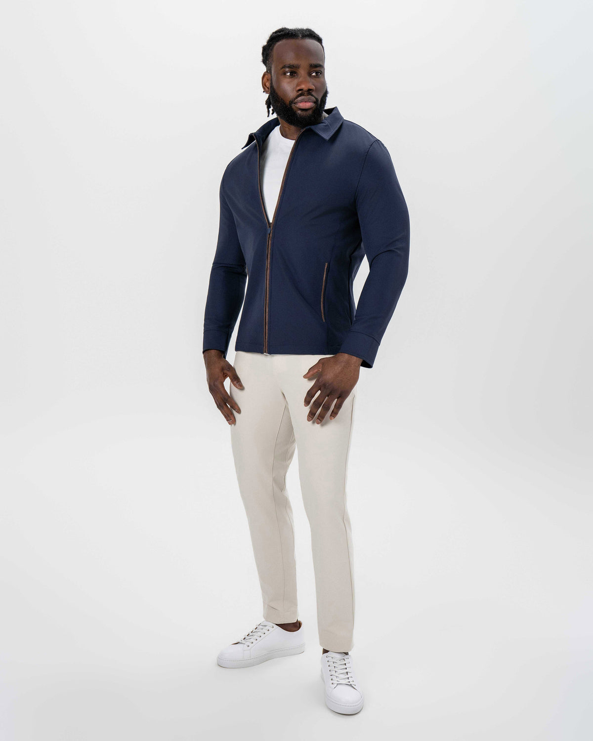 State & Liberty - Collared Zip Jacket - Navy