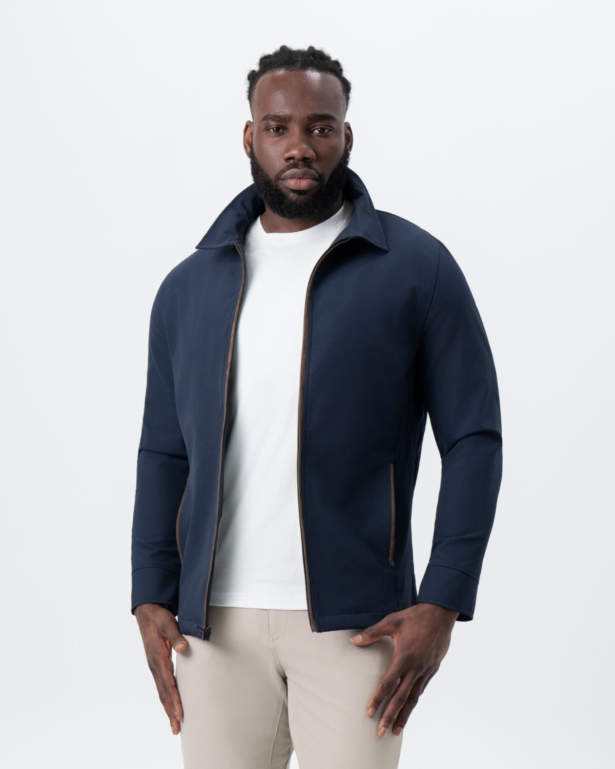 State & Liberty - Collared Zip Jacket - Navy