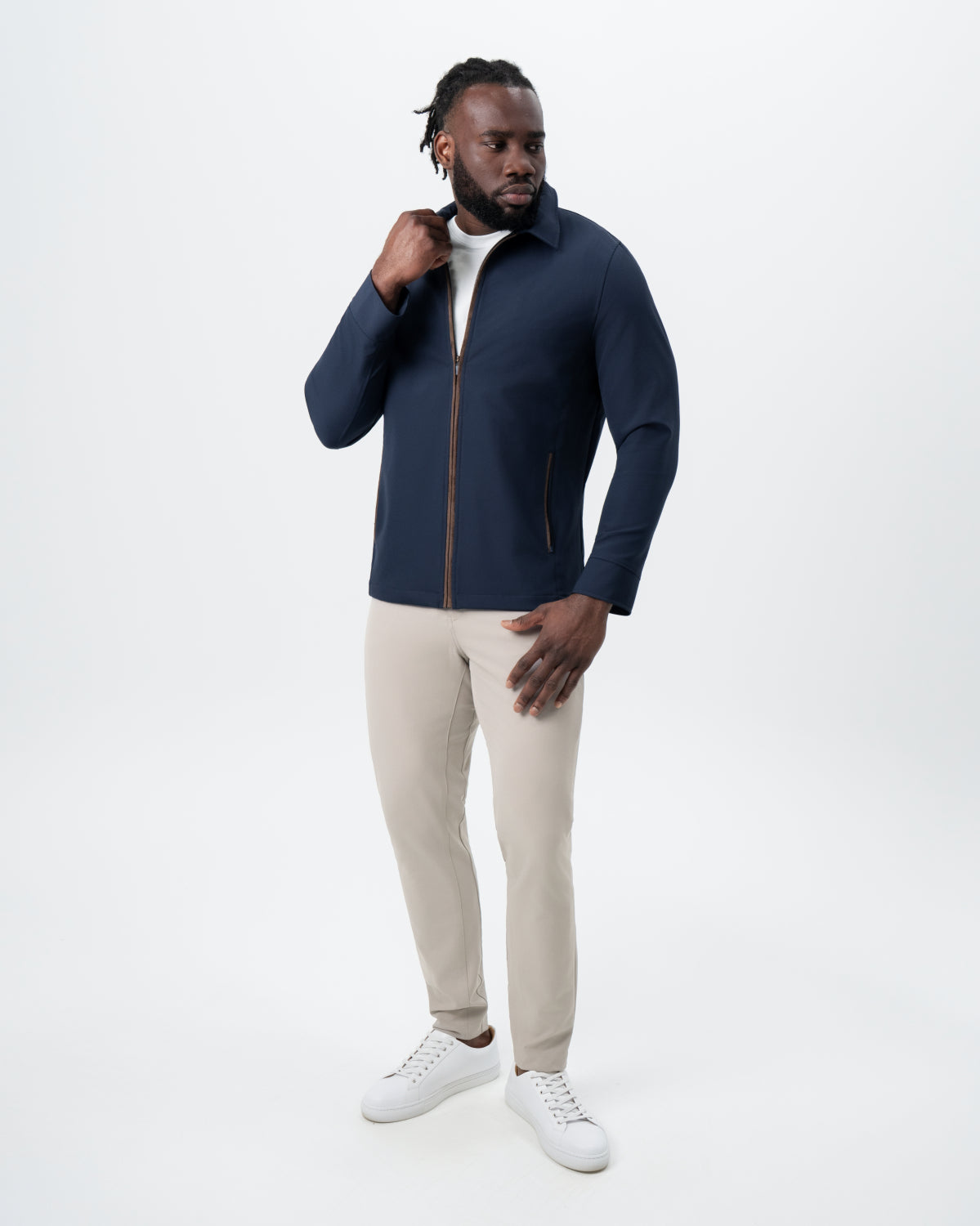 State & Liberty - Collared Zip Jacket - Navy