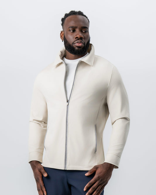 State & Liberty - Collared Zip Jacket - Light Khaki