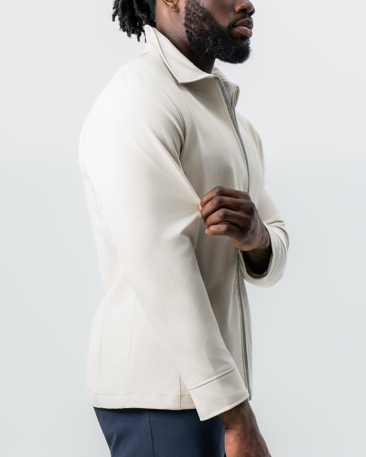 State & Liberty - Collared Zip Jacket - Light Khaki