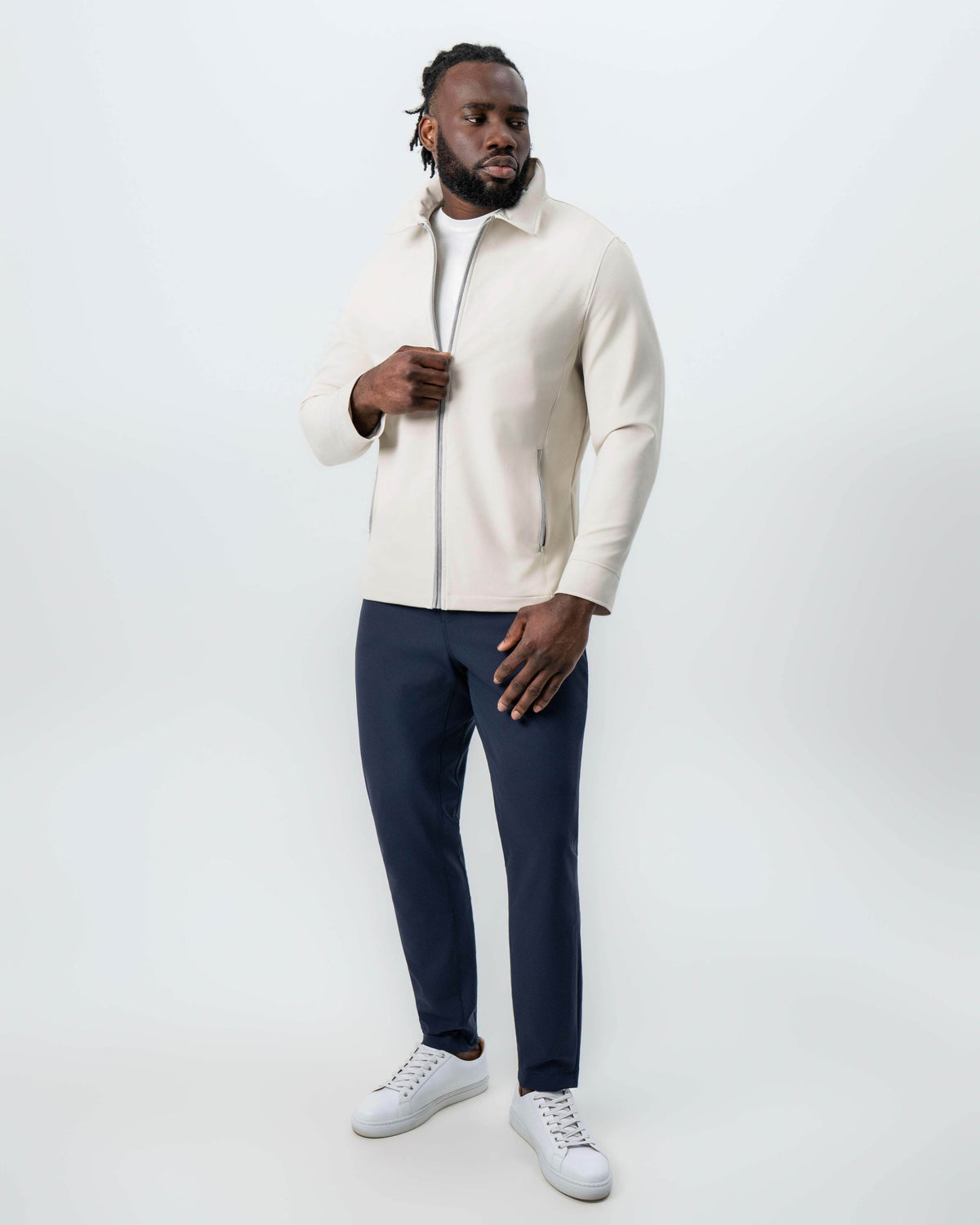 State & Liberty - Collared Zip Jacket - Light Khaki