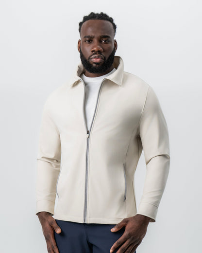 State & Liberty - Collared Zip Jacket - Light Khaki