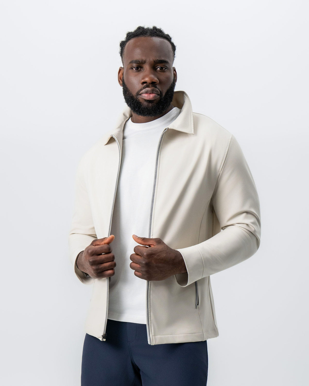 State & Liberty - Collared Zip Jacket - Light Khaki