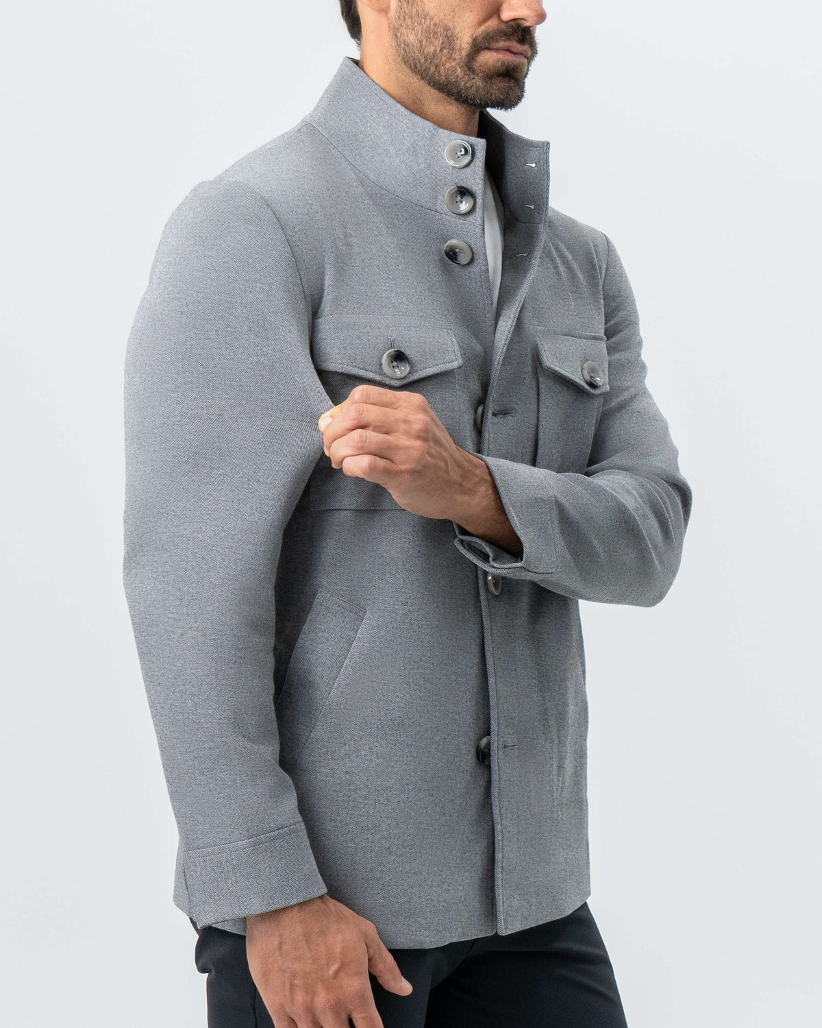 State & Liberty - Knit Field Jacket - Grey