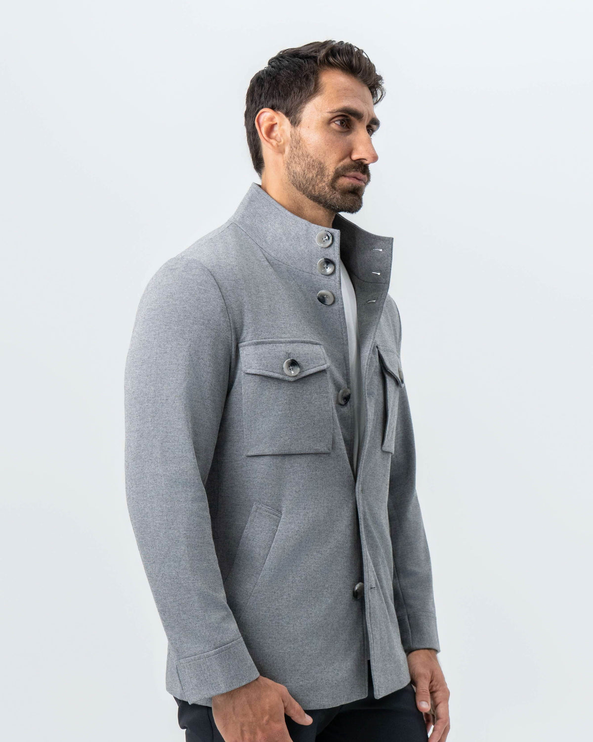 State & Liberty - Knit Field Jacket - Grey