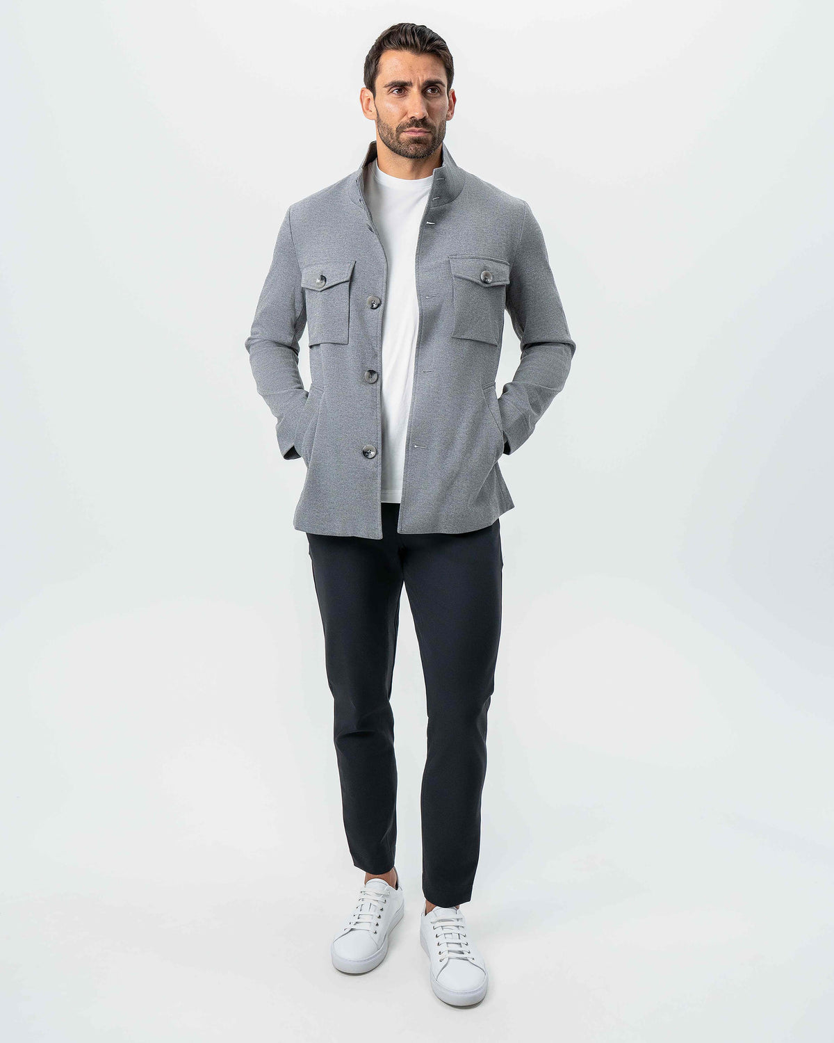State & Liberty - Knit Field Jacket - Grey