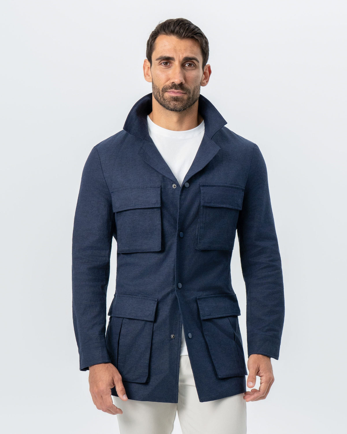 State & Liberty - Stretch Linen Field Jacket - Navy