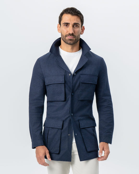 State & Liberty - Stretch Linen Field Jacket - Navy