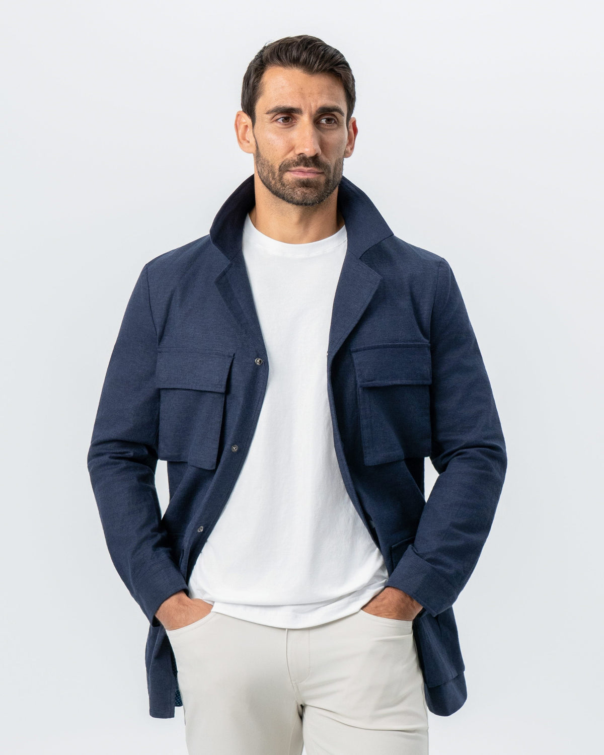 State & Liberty - Stretch Linen Field Jacket - Navy