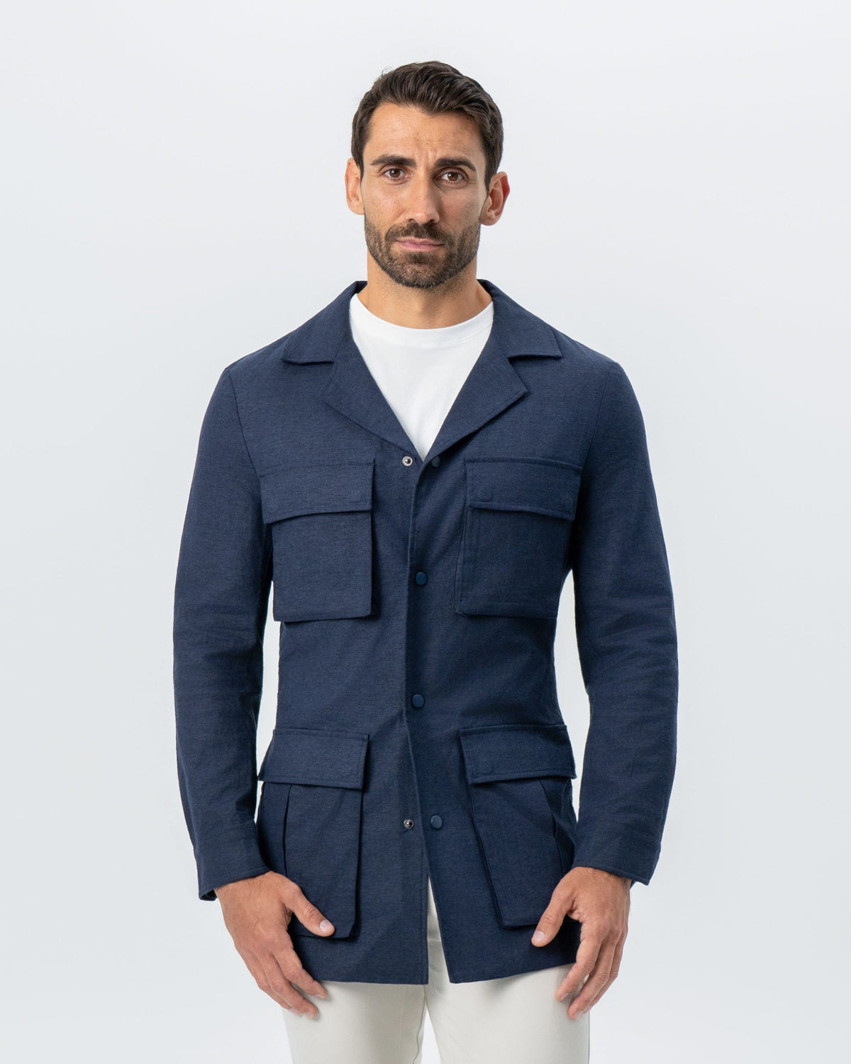 State & Liberty - Stretch Linen Field Jacket - Navy