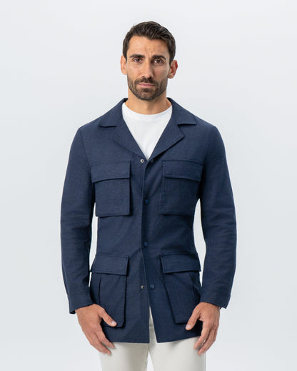 State & Liberty - Stretch Linen Field Jacket - Navy