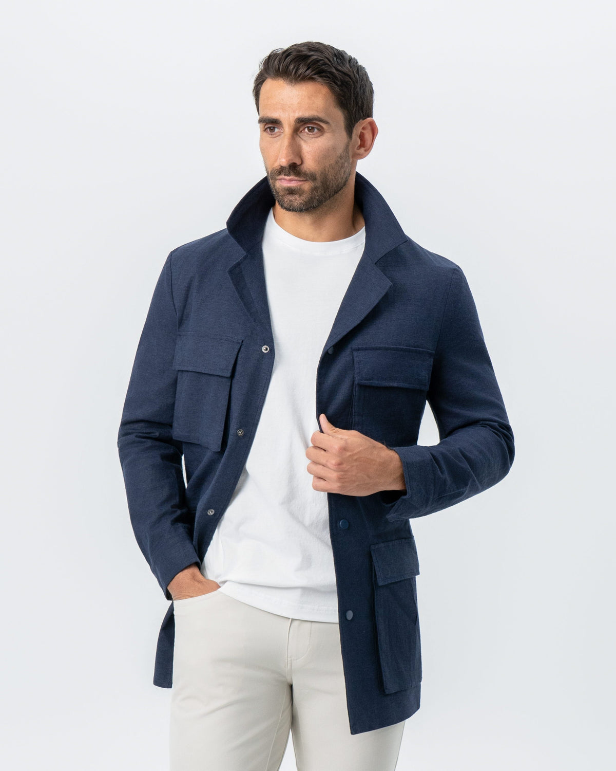 State & Liberty - Stretch Linen Field Jacket - Navy