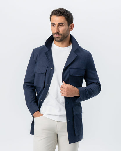 State & Liberty - Stretch Linen Field Jacket - Navy
