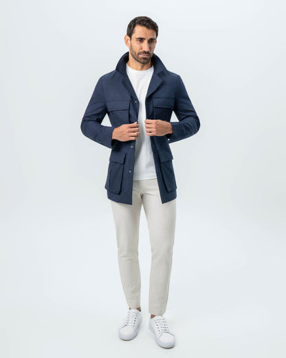 State & Liberty - Stretch Linen Field Jacket - Navy