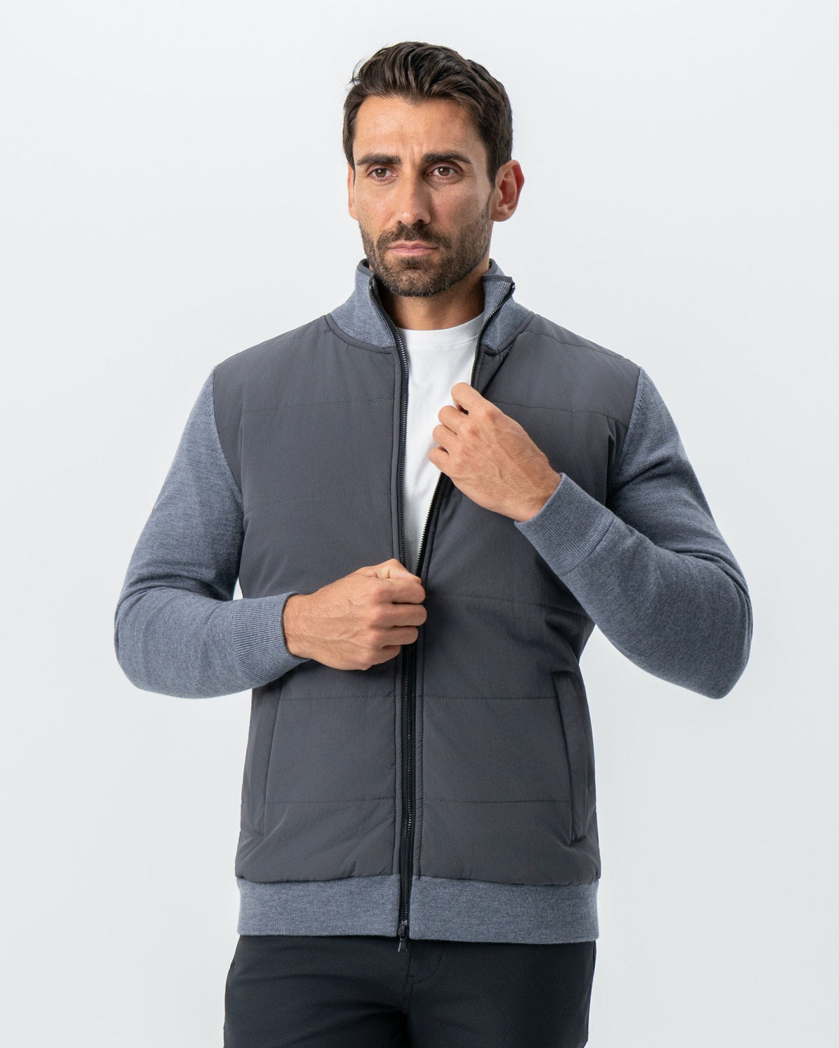 State & Liberty - Knit Zip Jacket - Grey