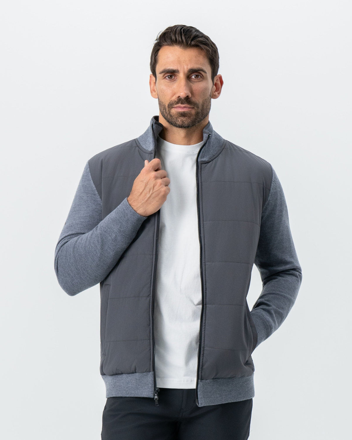 State & Liberty - Knit Zip Jacket - Grey