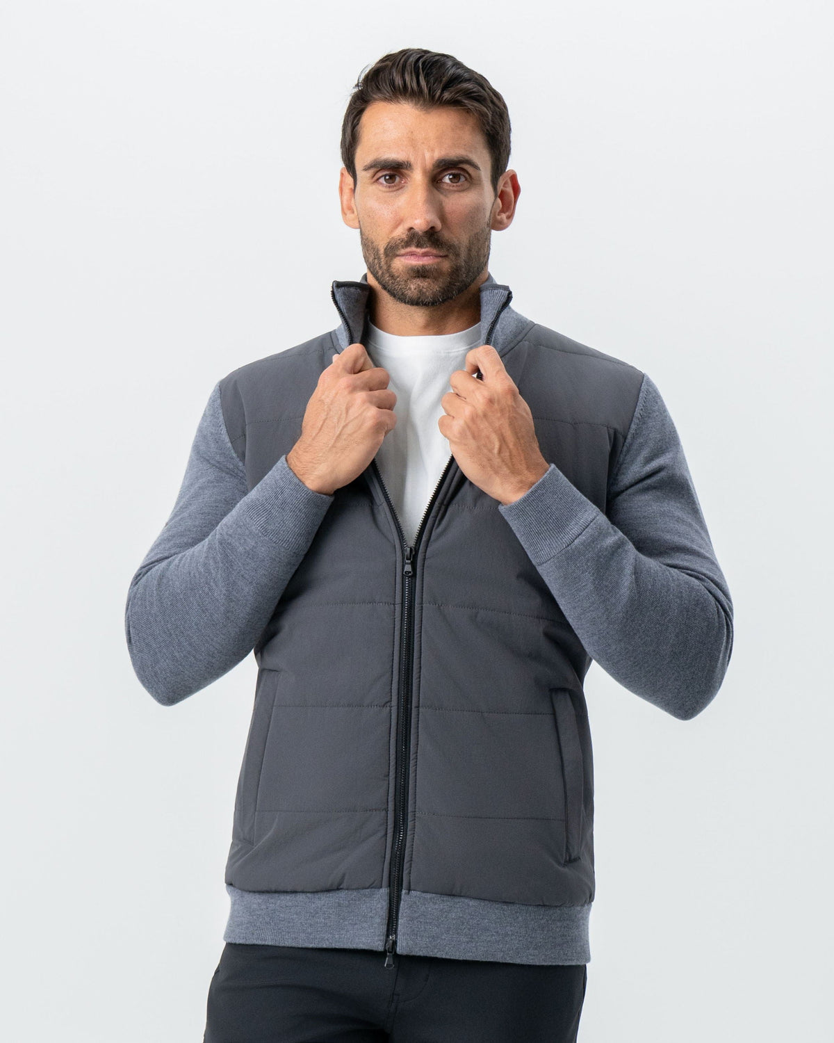State & Liberty - Knit Zip Jacket - Grey