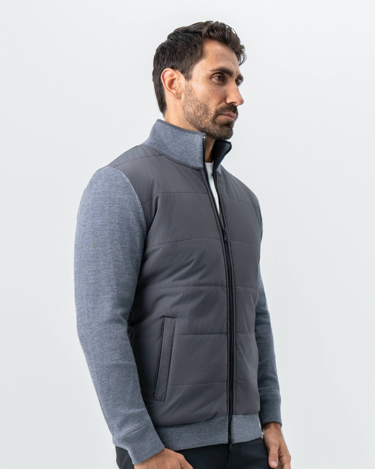 State & Liberty - Knit Zip Jacket - Grey