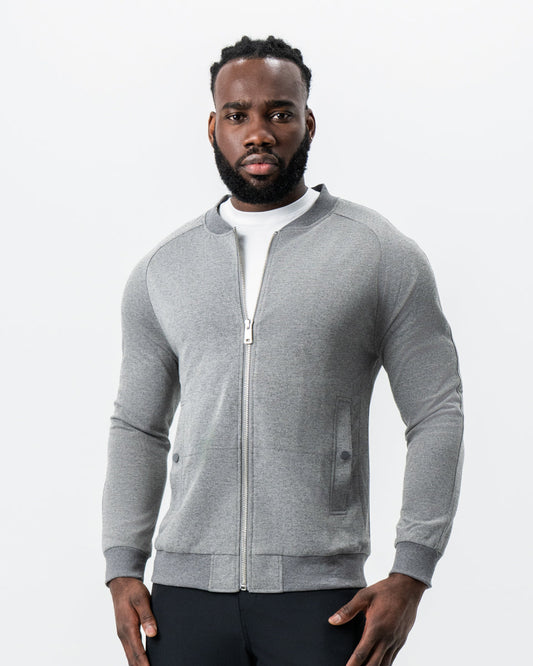 State & Liberty - Knit Stretch Bomber - Grey