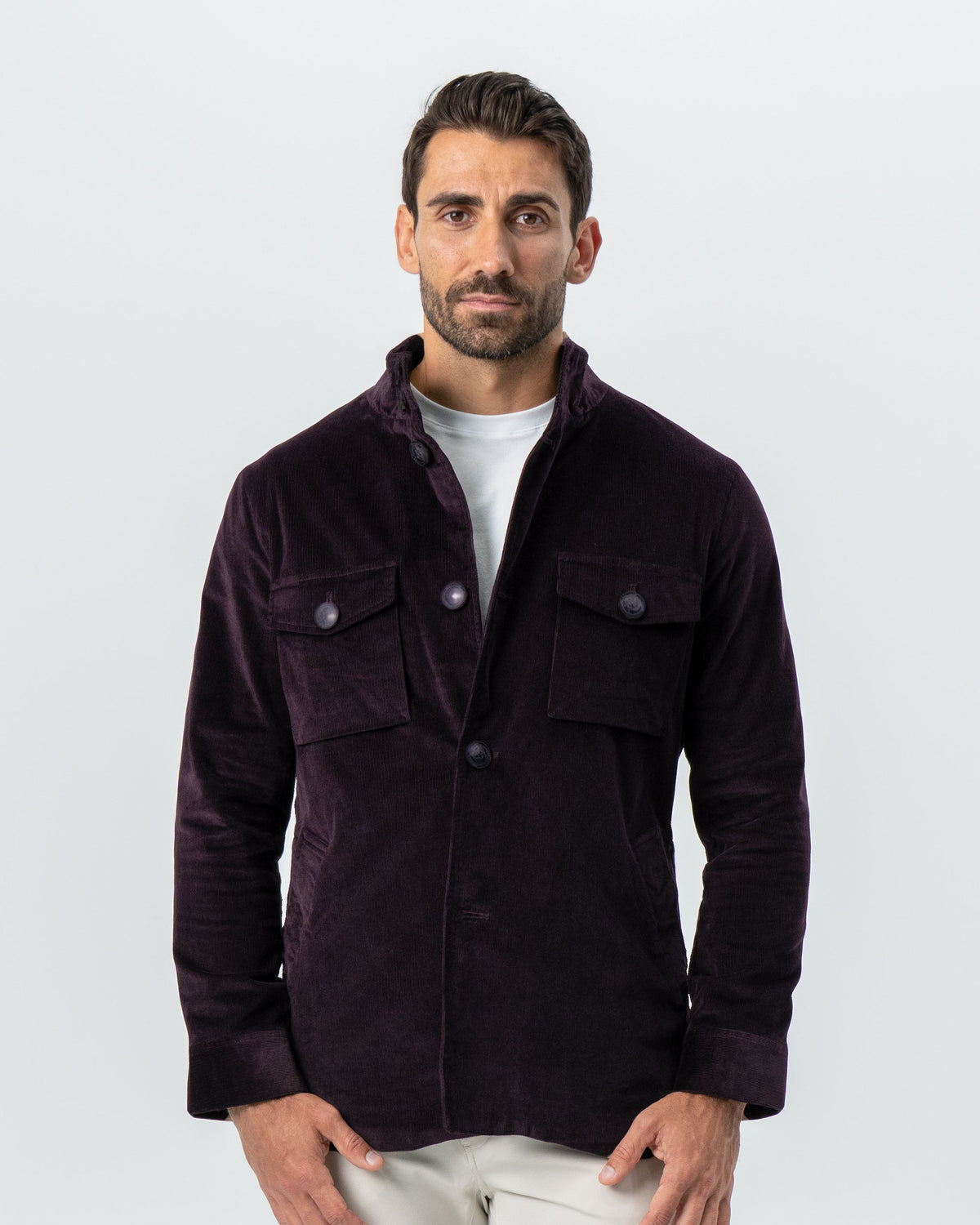 State & Liberty - Corduroy Field Jacket - Dark Burgundy