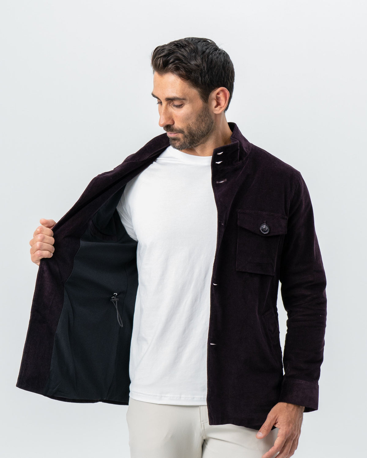 State & Liberty - Corduroy Field Jacket - Dark Burgundy