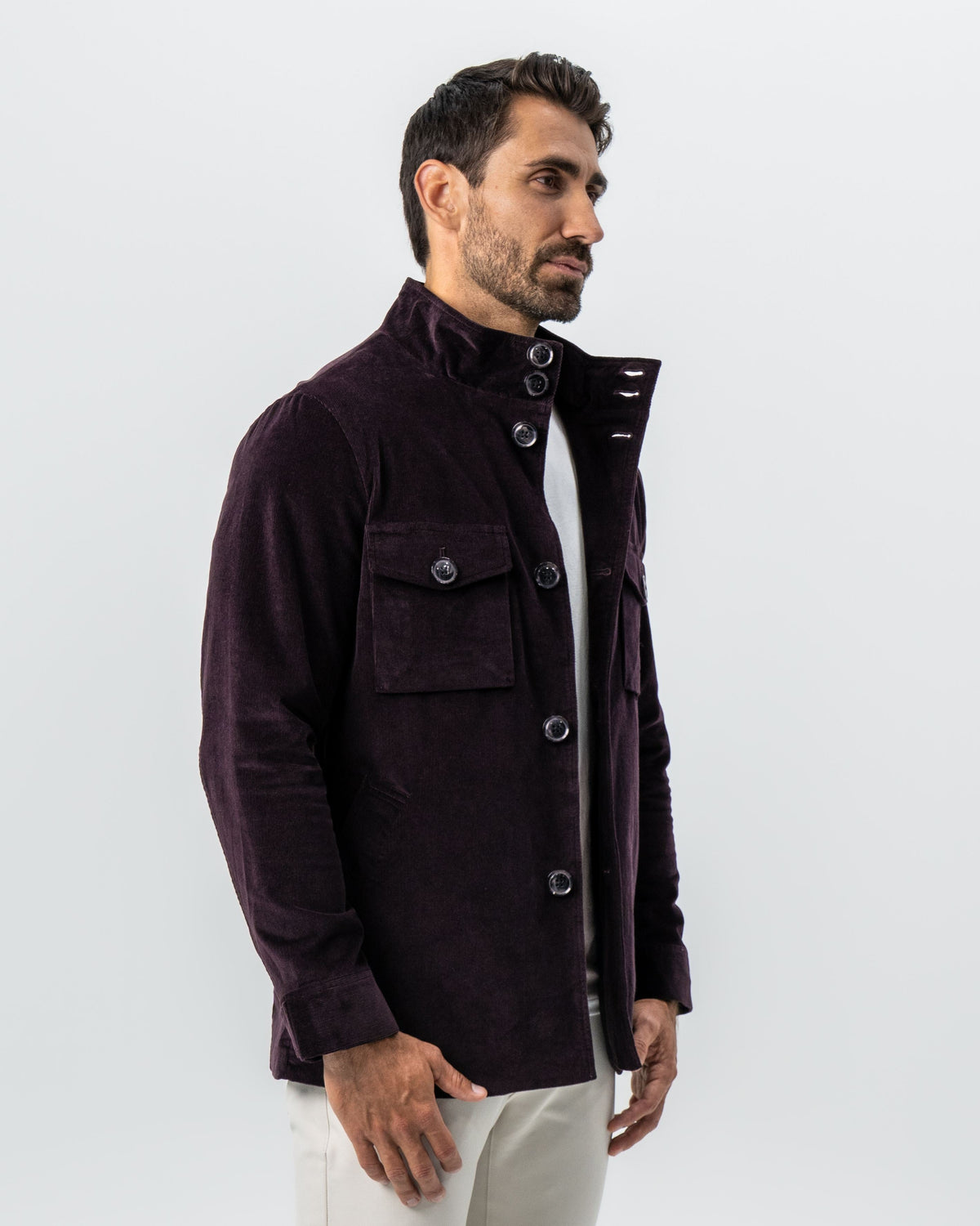 State & Liberty - Corduroy Field Jacket - Dark Burgundy