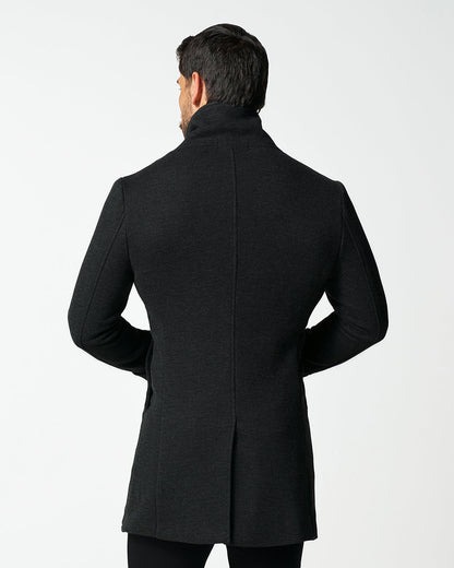State & Liberty - 3 Button Overcoat - Charcoal Herringbone
