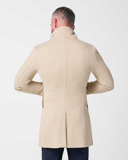 State & Liberty - 3 Button Overcoat - Tan Herringbone