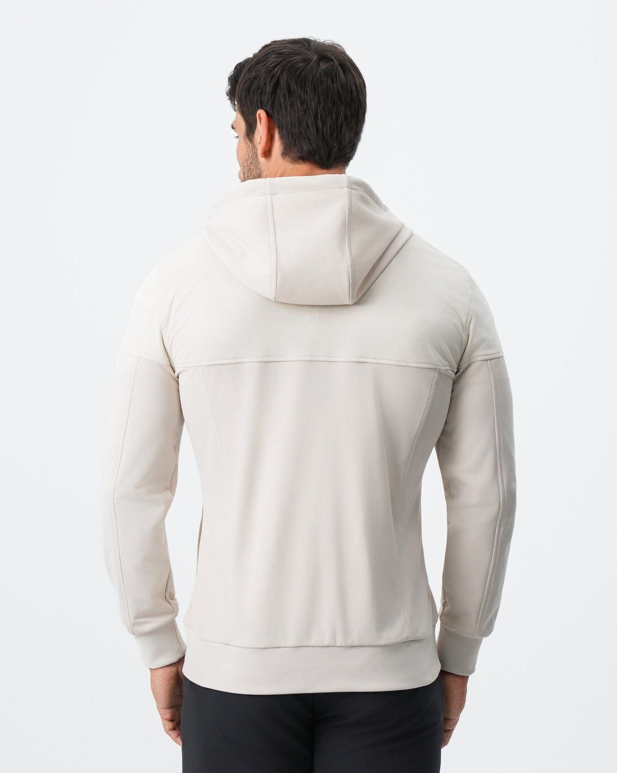 State & Liberty - Hooded Hybrid Suede Jacket - Cream