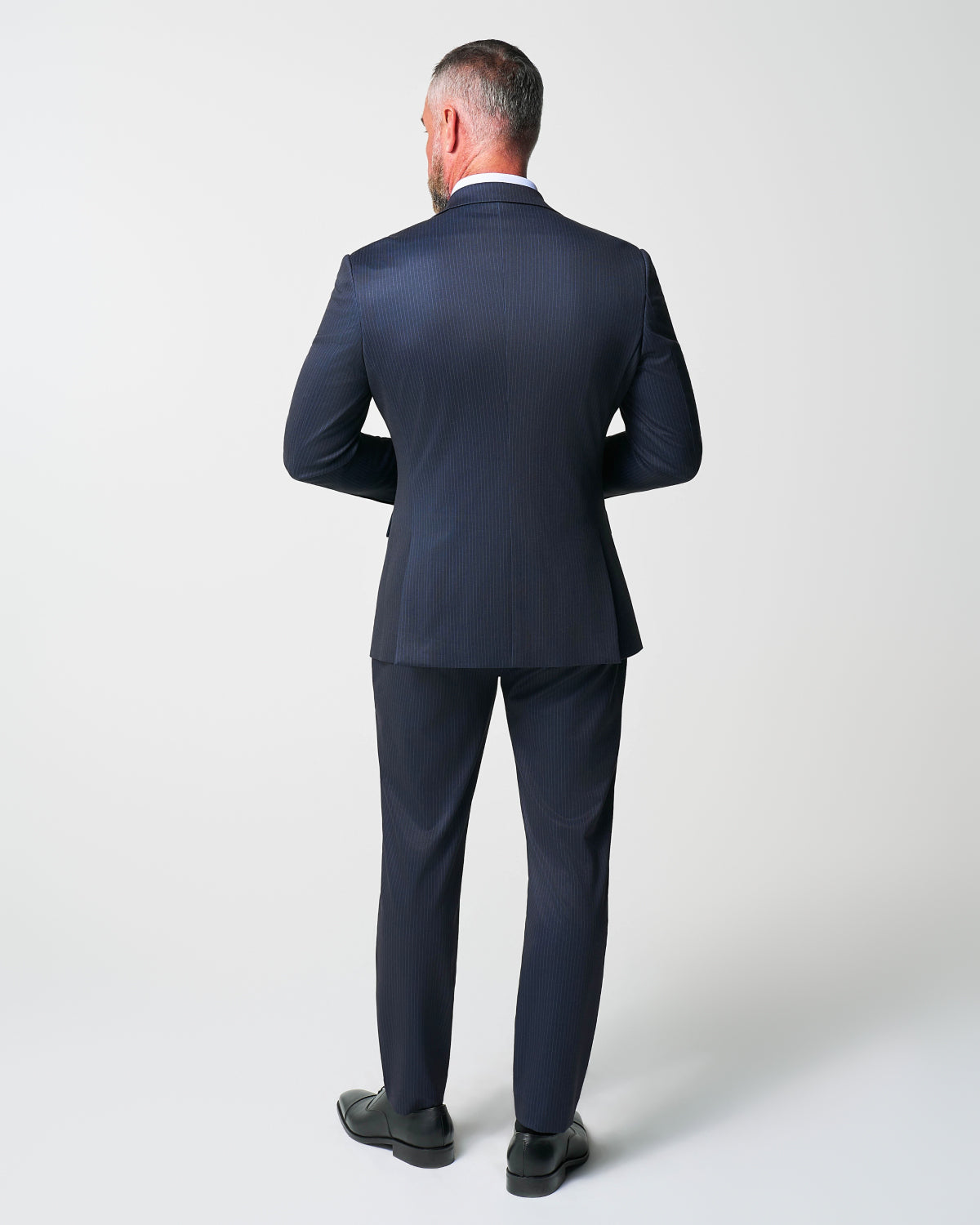 State & Liberty - Athletic Fit Stretch Suit - Knit Blue Chalk Stripe