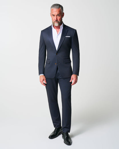 State & Liberty - Athletic Fit Stretch Suit - Knit Blue Chalk Stripe