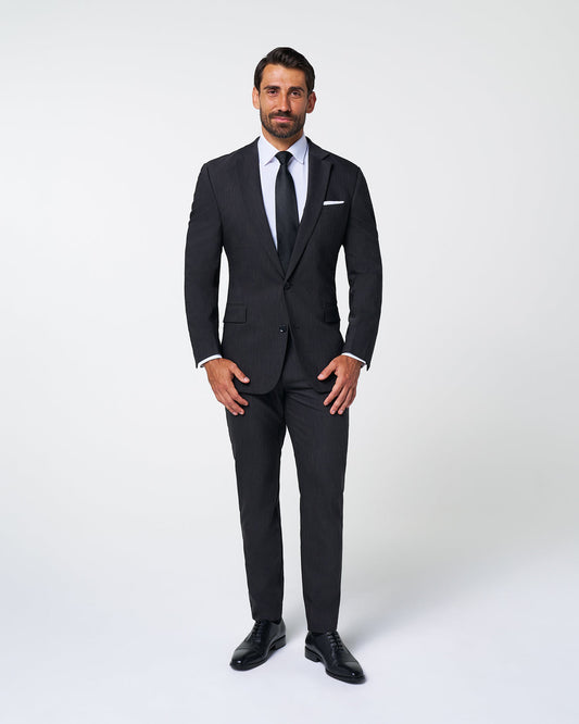 State & Liberty - Athletic Fit Stretch Suit - Heathered Charcoal