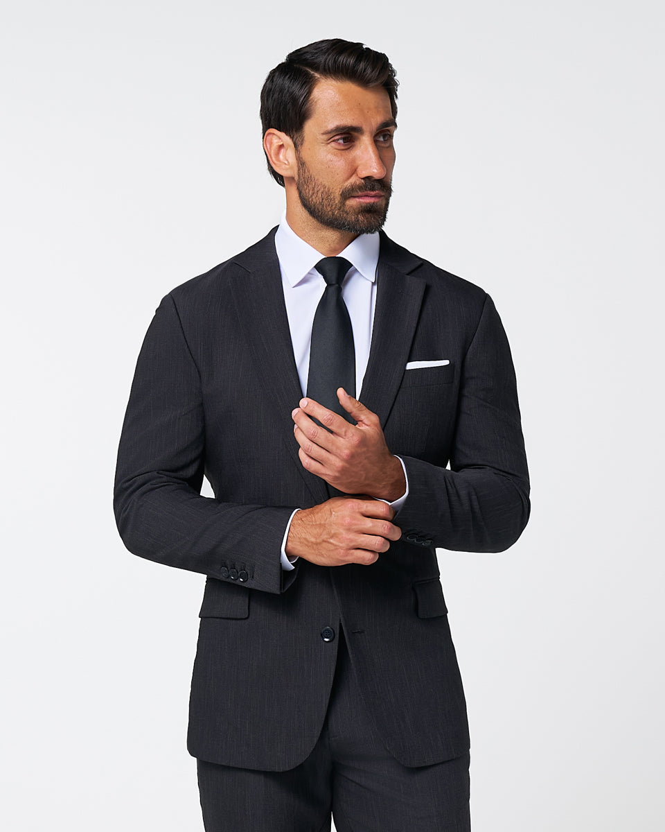 State & Liberty - Athletic Fit Stretch Suit - Heathered Charcoal