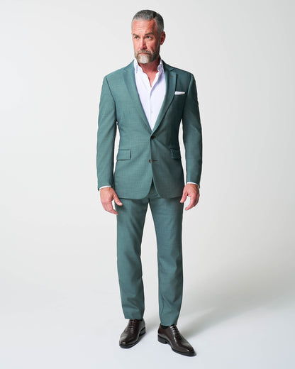 State & Liberty - Athletic Fit Stretch Suit - Heathered Sea Green
