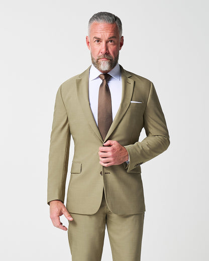 State & Liberty - Athletic Fit Stretch Suit - Heathered Olive