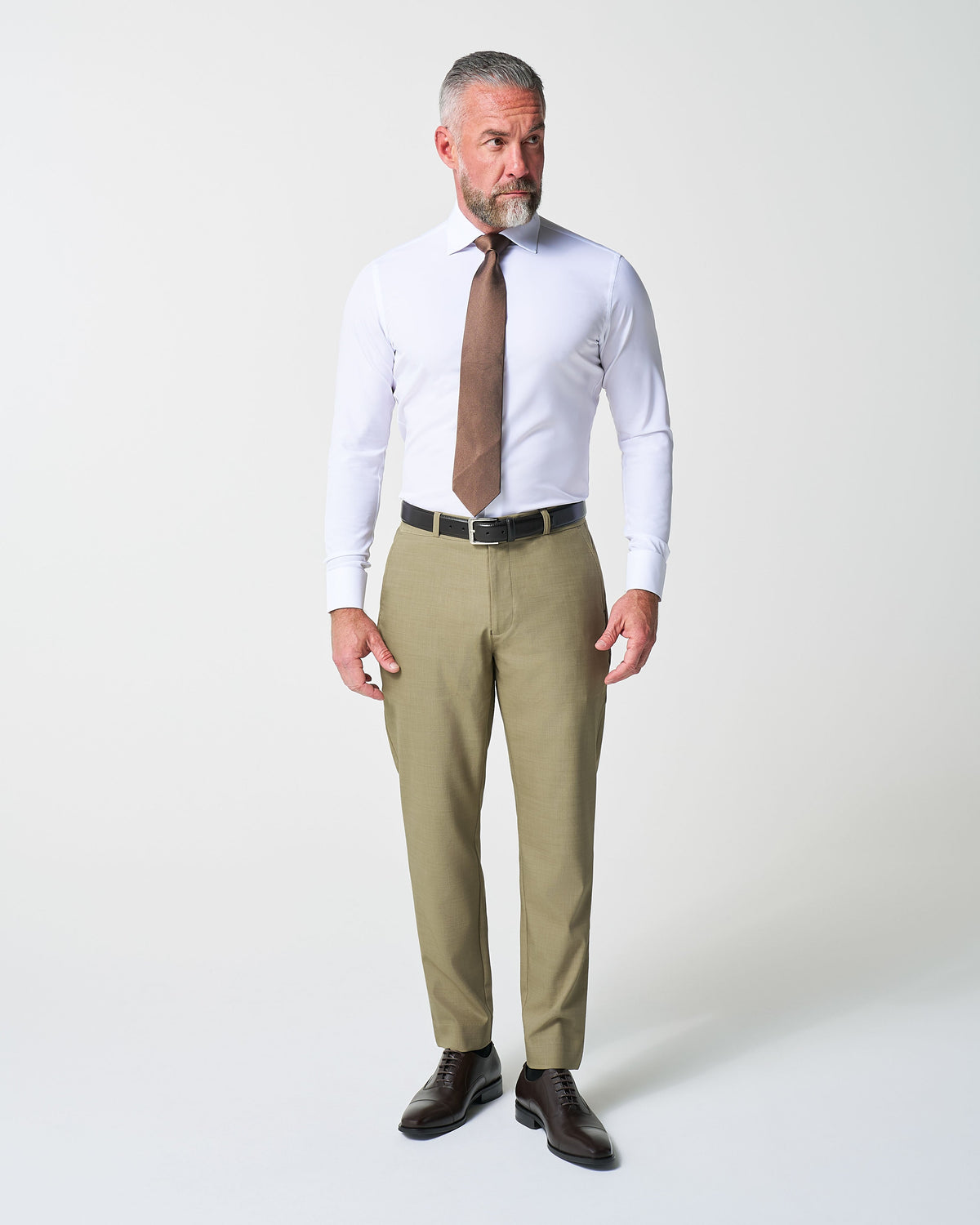 State & Liberty - Athletic Fit Stretch Suit - Heathered Olive