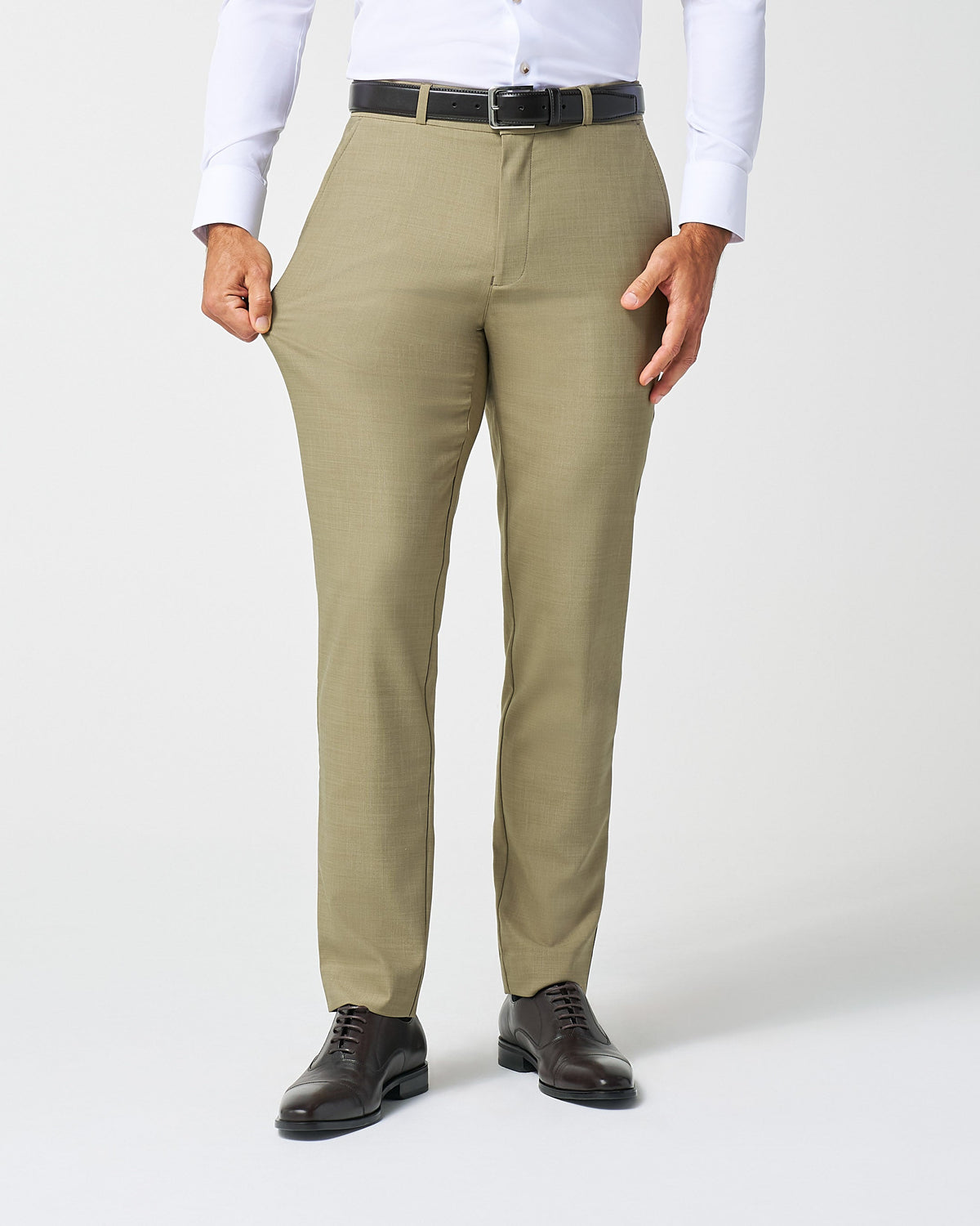 State & Liberty - Athletic Fit Stretch Suit - Heathered Olive