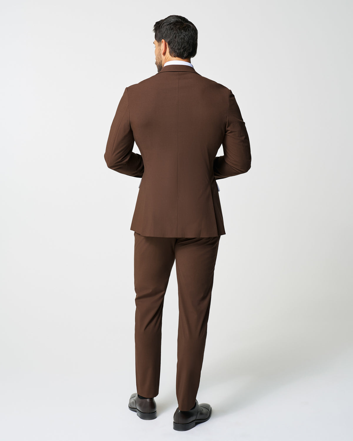 State & Liberty - Athletic Fit Stretch Suit - Lightweight Heathered Chocolate