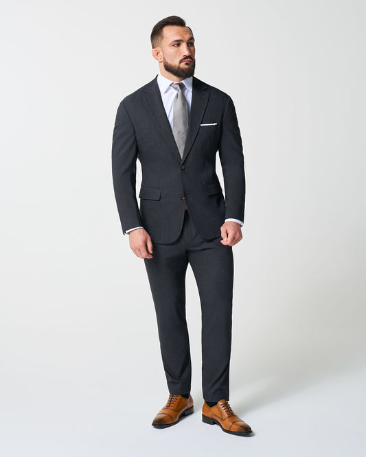 State & Liberty - Athletic Fit Stretch Suit - Heathered Midnight Navy