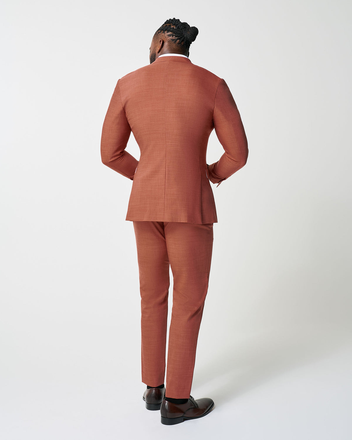 State & Liberty - Athletic Fit Stretch Suit - Heathered Burnt Orange