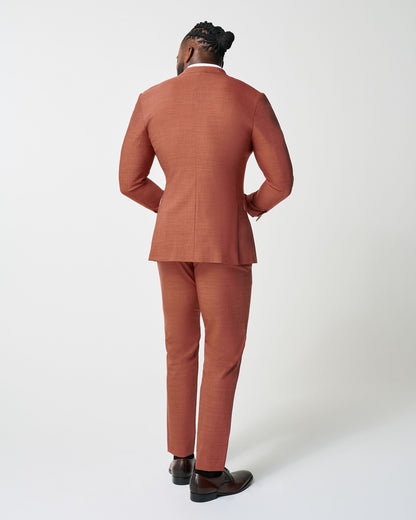 State & Liberty - Athletic Fit Stretch Suit - Heathered Burnt Orange