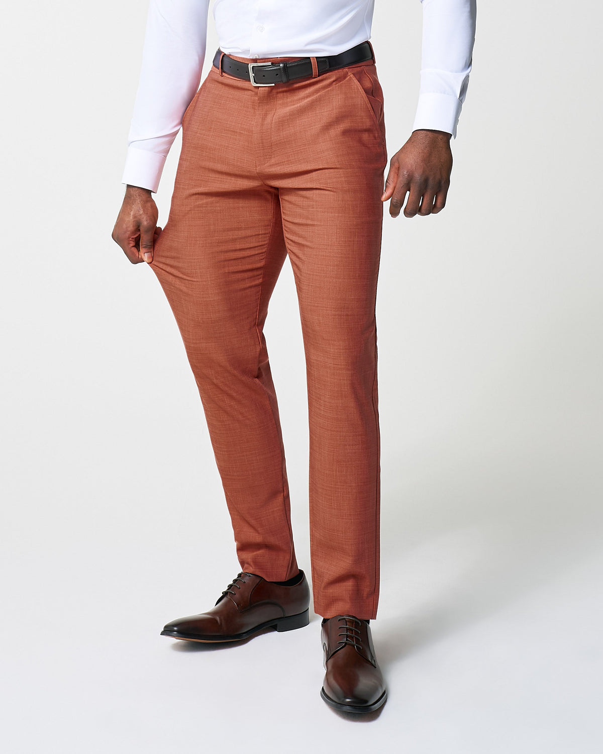 State & Liberty - Athletic Fit Stretch Suit - Heathered Burnt Orange