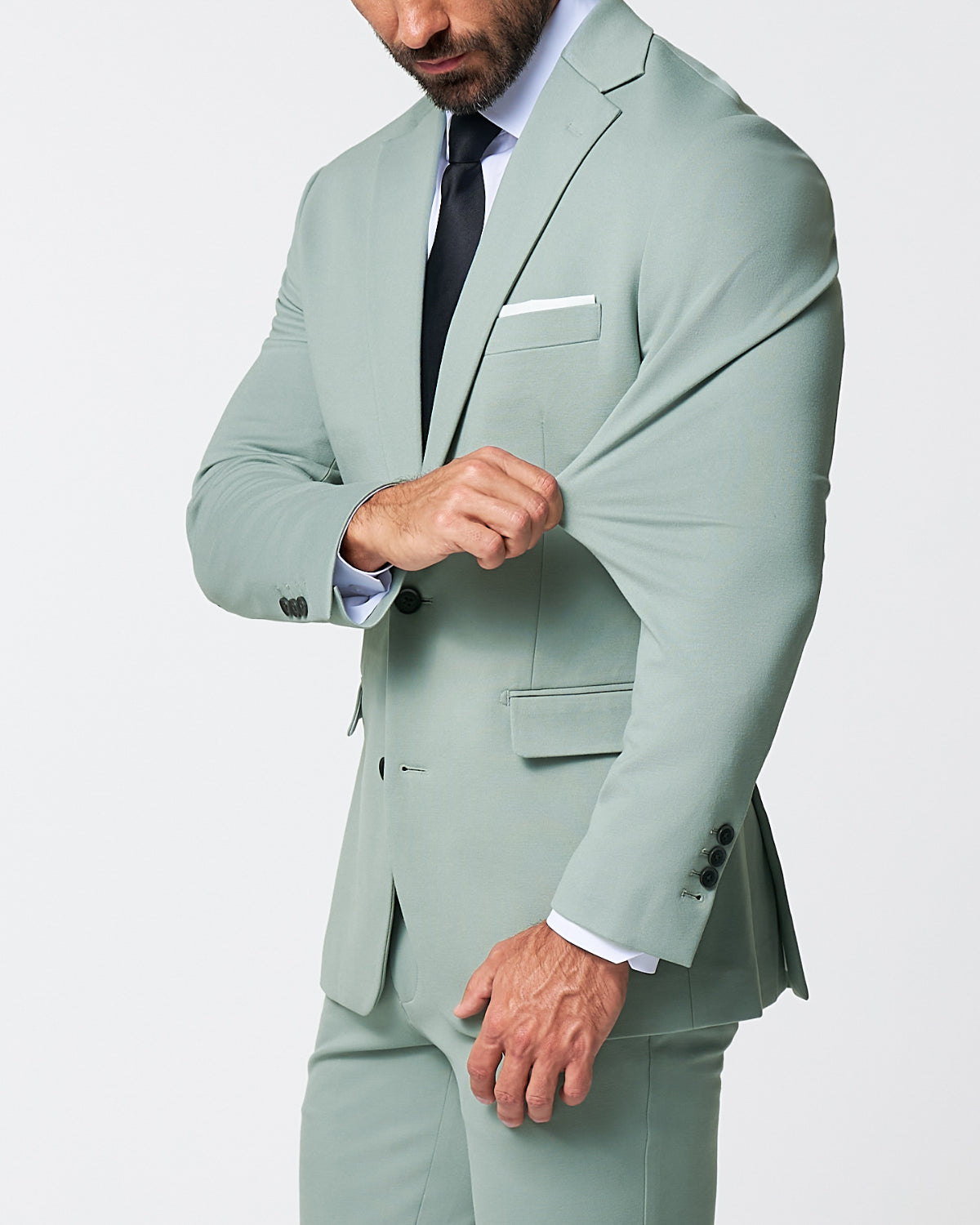 State & Liberty - Athletic Fit Stretch Suit - Solid Dusty Sage
